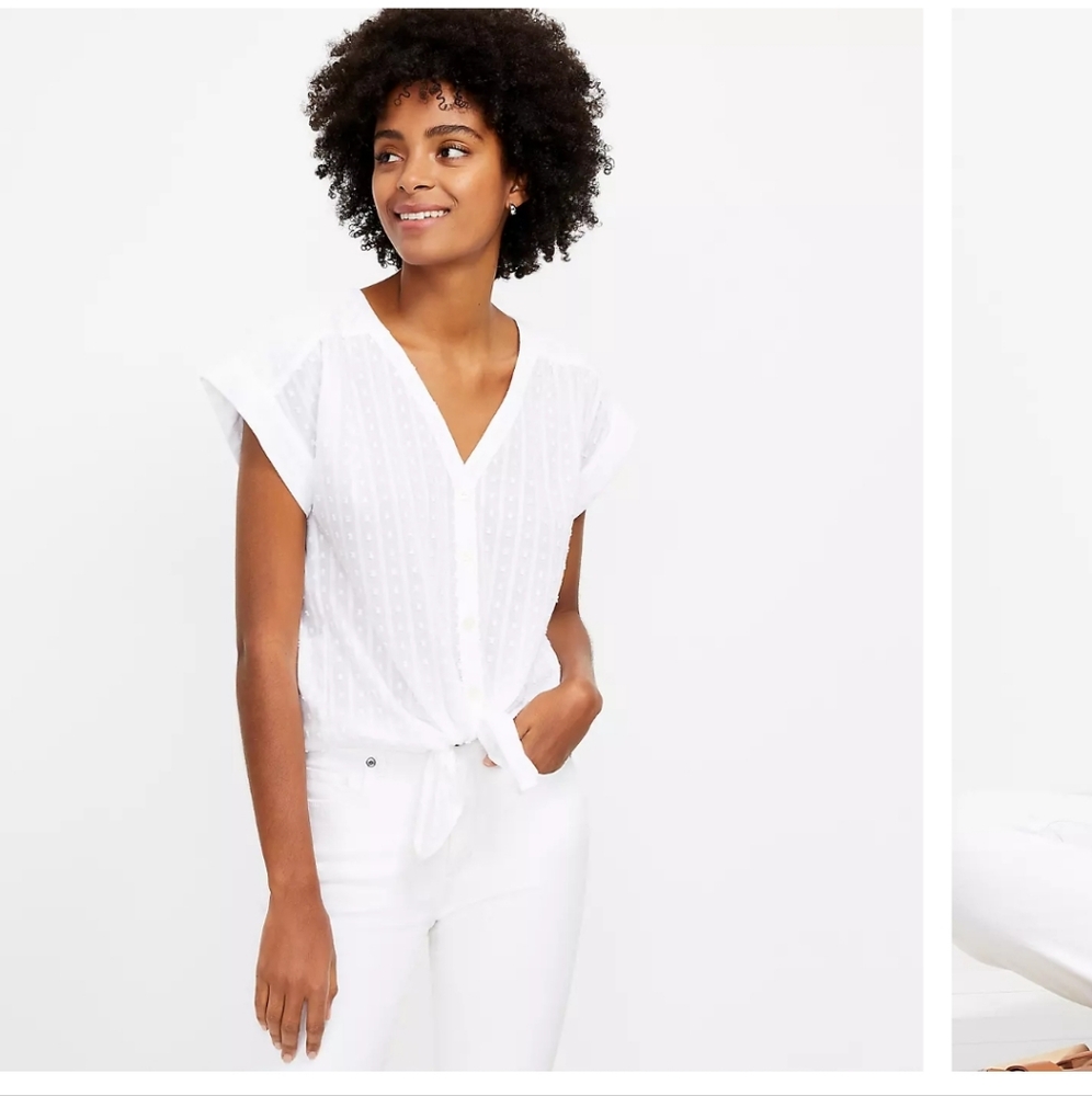 LOFT Clip V-Neck Shirt